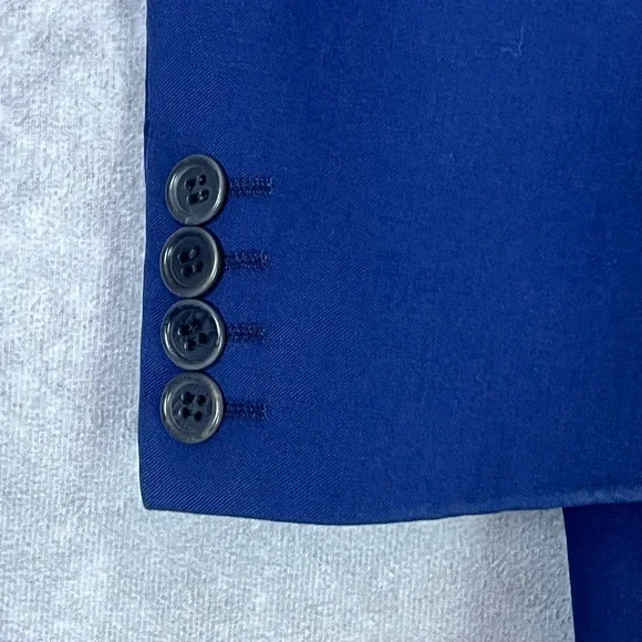 Luciano Carreli Angelico Italian Wool Blazer Sport Coat Royal Blue Mens 3 Button - Picture 5 of 16